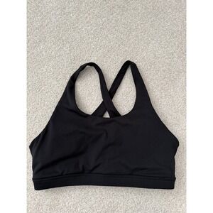 Whisper Black Crisscross Back Sports Bra Activewear Size Large